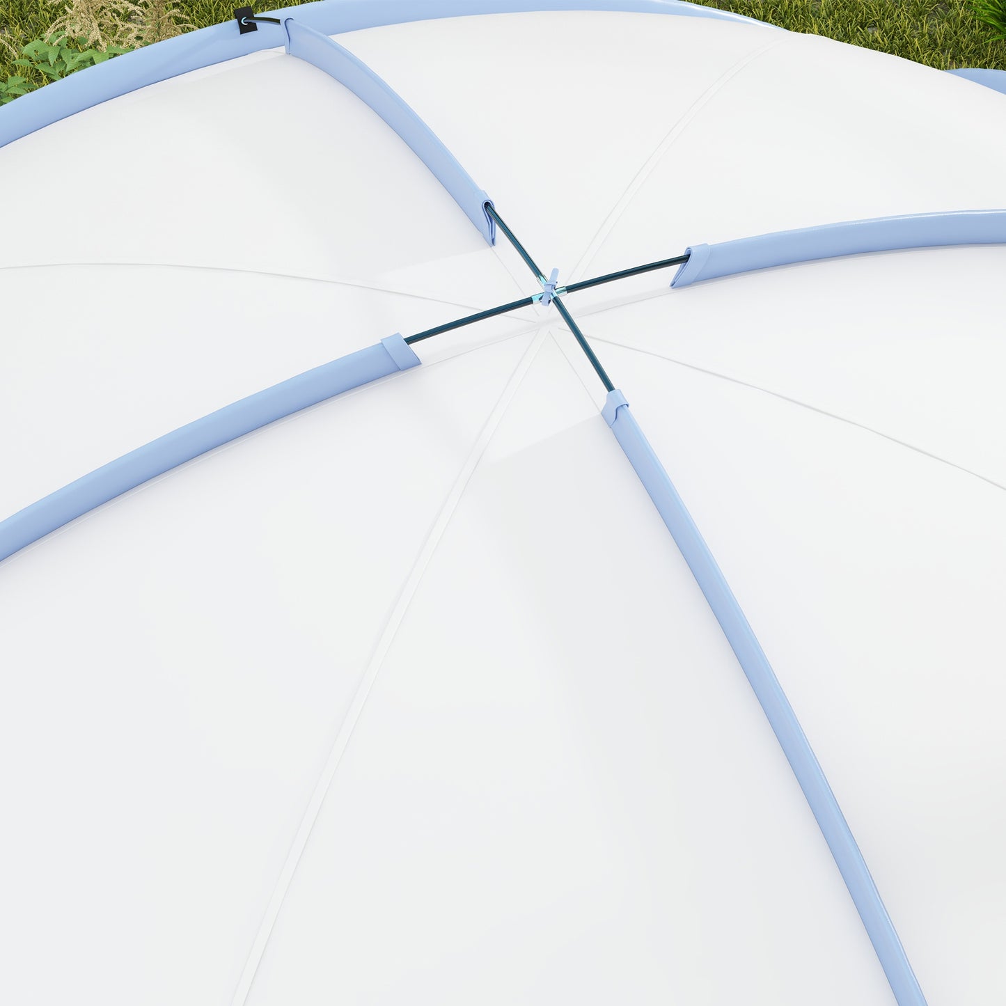 Outsunny 3,5 x 3,5M 6-8-osobowa altana kempingowa, zadaszenie na imprezy plenerowe, namiot kopułowy, osłona ogrodowa, taras, iglica, pawilon, osłona przeciwsłoneczna, jasnoniebieski