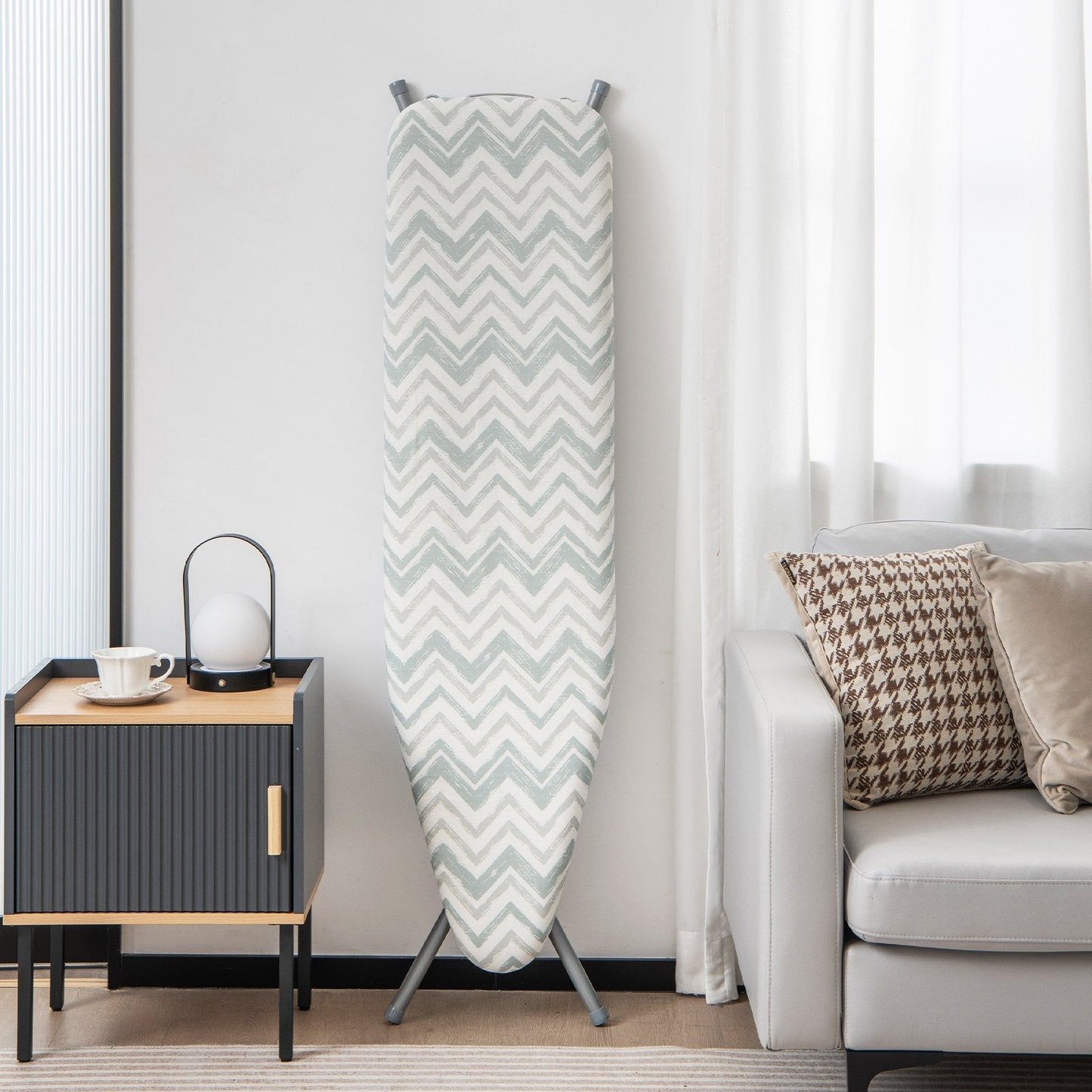 154 x 36cm Folding Ironing Board with Extra Cotton Cover-White