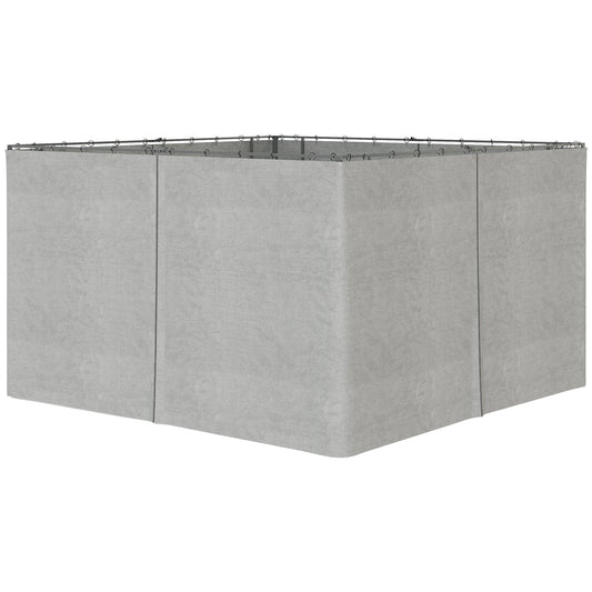 Outsunny 4 Pack Universal Gazebo Replacement Sidewalls Privacy Panel for Most 3 x 4m Gazebo Canopy Pavillion Outdoor Shelter Curtains Accessories Light Grey