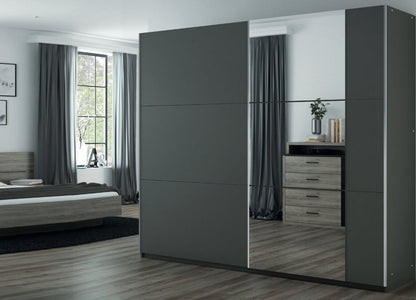 Oldham Sliding Door 250 Wardrobe with Mirror - White