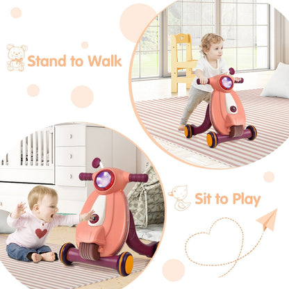 Baby Push Along Walkers with Lights and Ball Game-Pink