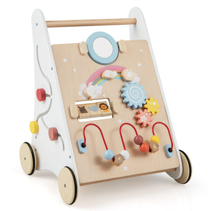 7 in 1 Baby Wooden Baby Walker for 1+ Year Old-White