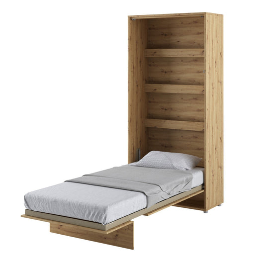 BC-03 Vertical Wall Bed Concept 90cm With Storage Cabinets and LED