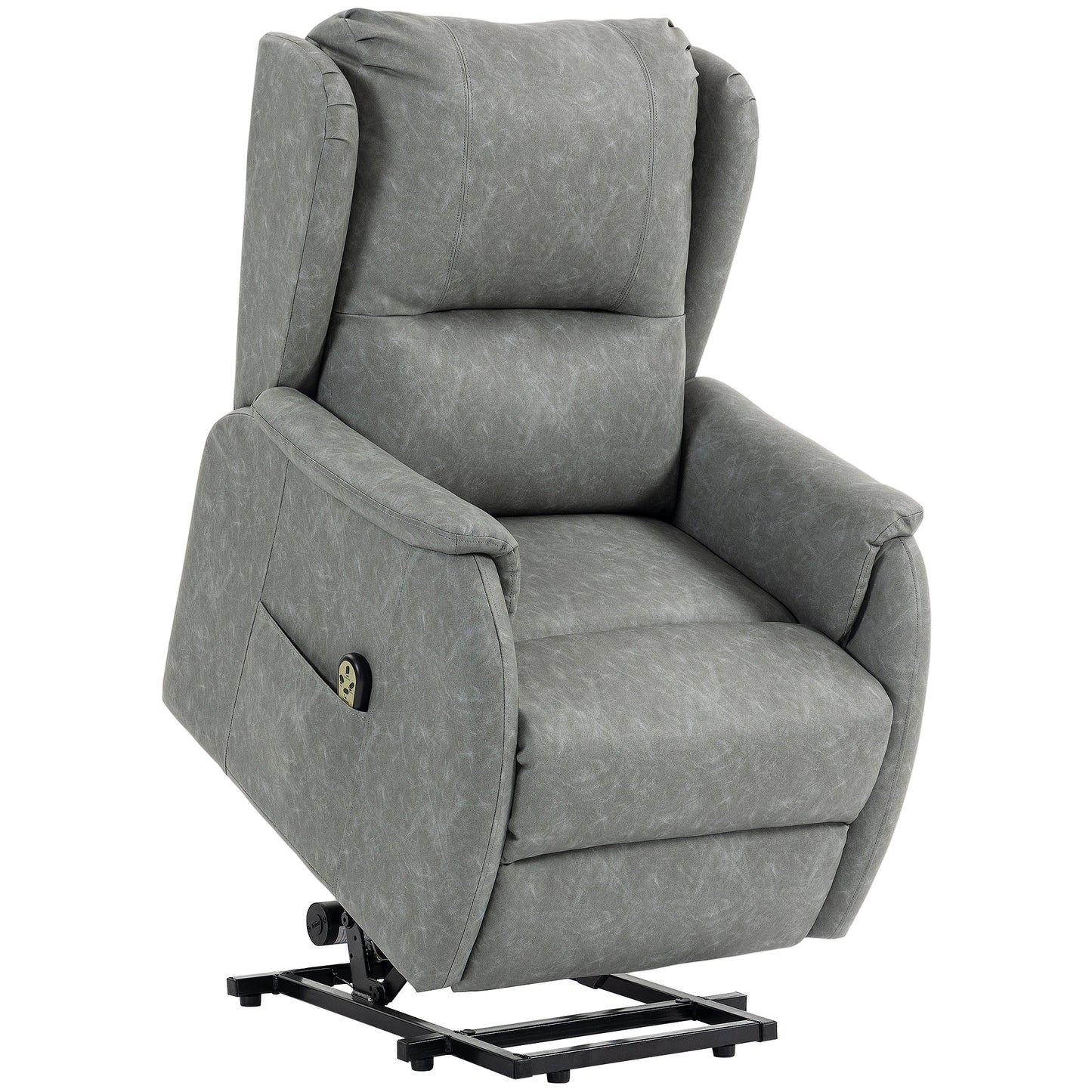 HOMCOM Power Lift Recliner Chair, Dual Motor Electric Lift Chair for Elderly with Remote Control, Grey
