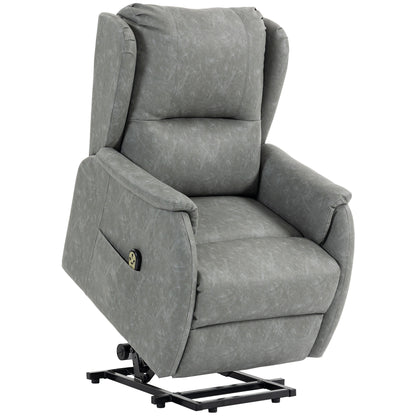 HOMCOM Power Lift Recliner Chair, Dual Motor Electric Lift Chair for Elderly with Remote Control, Grey