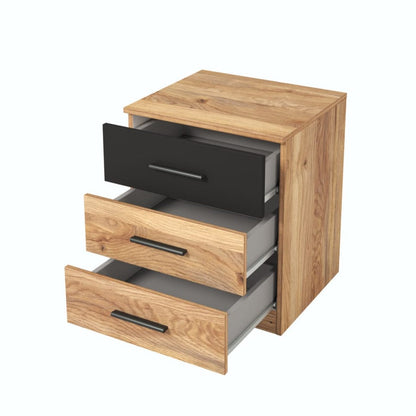 Beta Bedside Cabinet 46cm [Oak Mauvella]