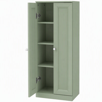 HOMCOM Narrow Bathroom Cabinet, Slim Storage Cabinet with 2 Doors & 4 Tiers, Freestanding Narrow Cupboard
