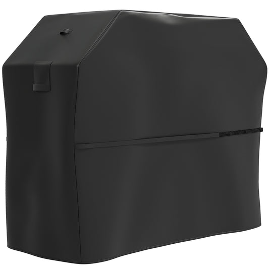 Pokrowiec Outsunny BBQ na prostokątny grill gazowy, 600D UPF30+ Oxford Fabric Barbecue Cover zapewniający wodoodporną ochronę i odporność na rozdarcia, z wiatroszczelnymi zapięciami na rzepy, otwory wentylacyjne, 147 x 61 x 122 cm, czarny