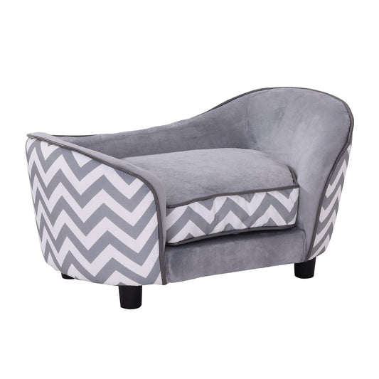 Pawhut 66.5Lx40.5Wx35.5H cm Pet Sofa-Grey