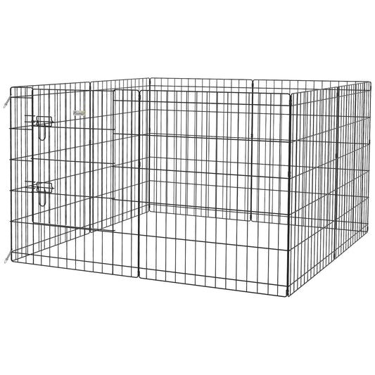 PawHut 8 Panel DIY Dog Pen with Door, for Dogs, Small Animals, Indoor/Outdoor Use, 76cm High