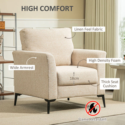 Fotel HOMCOM Linen-Look - Beżowy