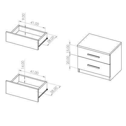 Bono Bedside Table 50cm