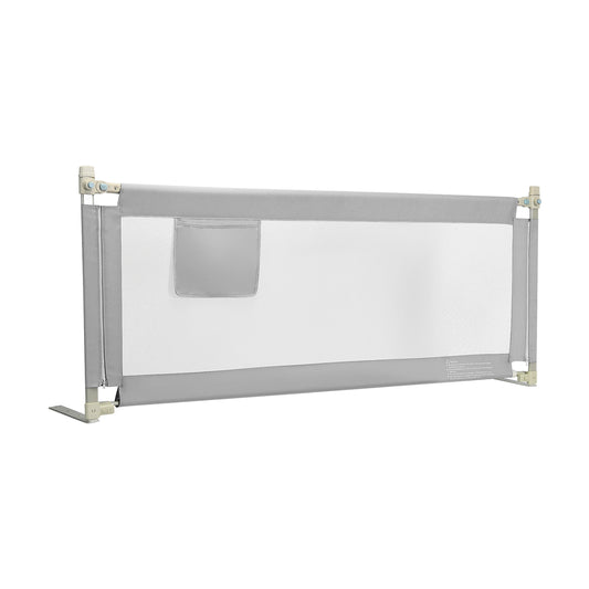 196cm Height Adjustable Bed Rail with Double Safety Lock for Toddlers-Grey