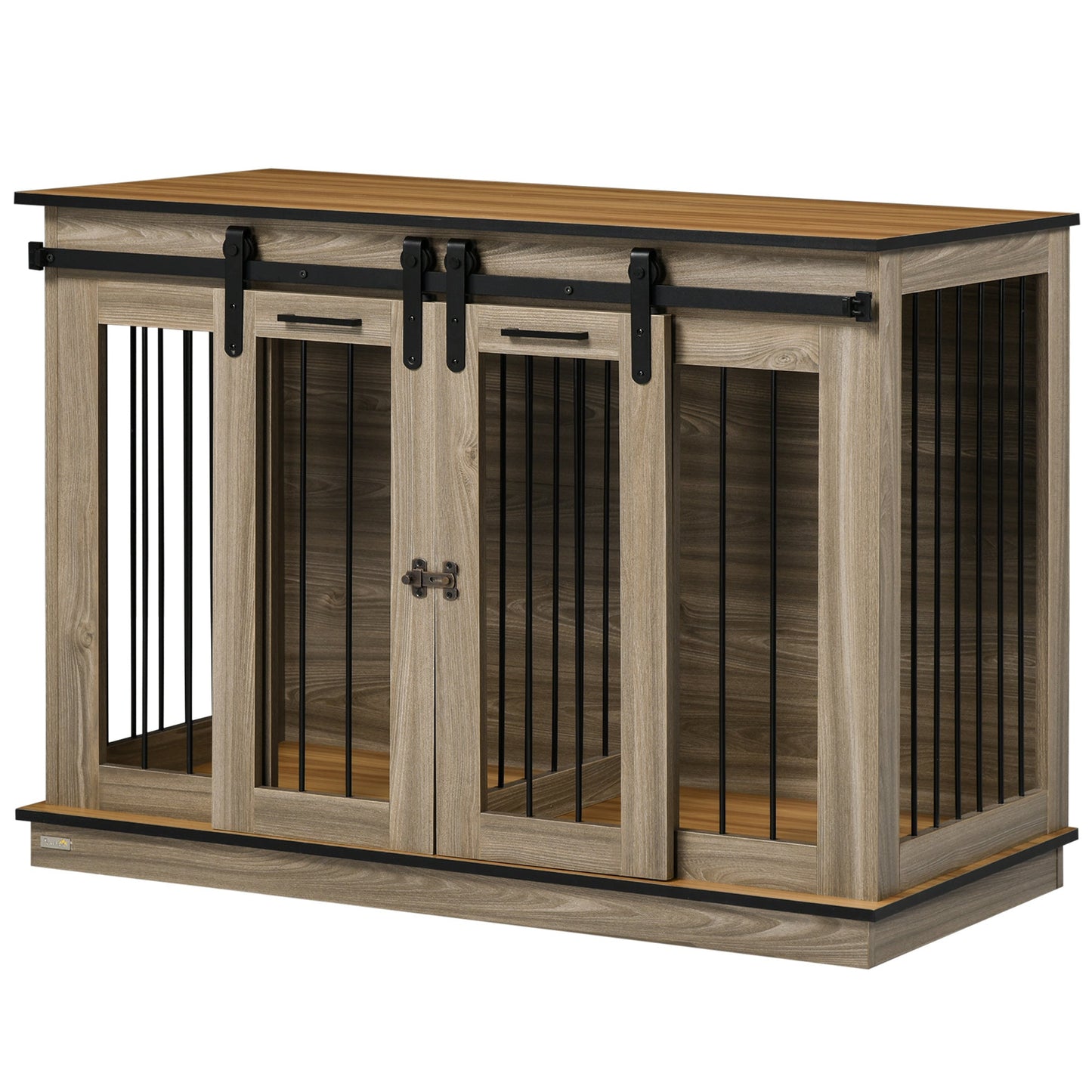 PawHut Dog Crate Furniture for Large Dogs, Double Dog Cage for Small Dogs