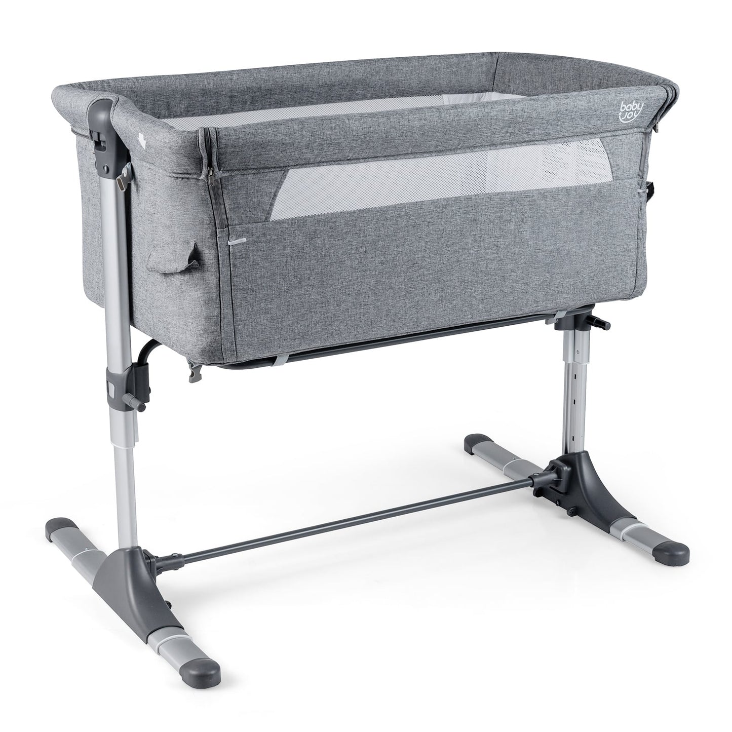 Baby Bassinet Crib Bedside Sleeper with Adjustable Height-Grey
