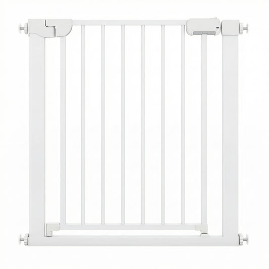 Baby Gate for Stairs Pressure Mounted Auto-Close Door Gate-White