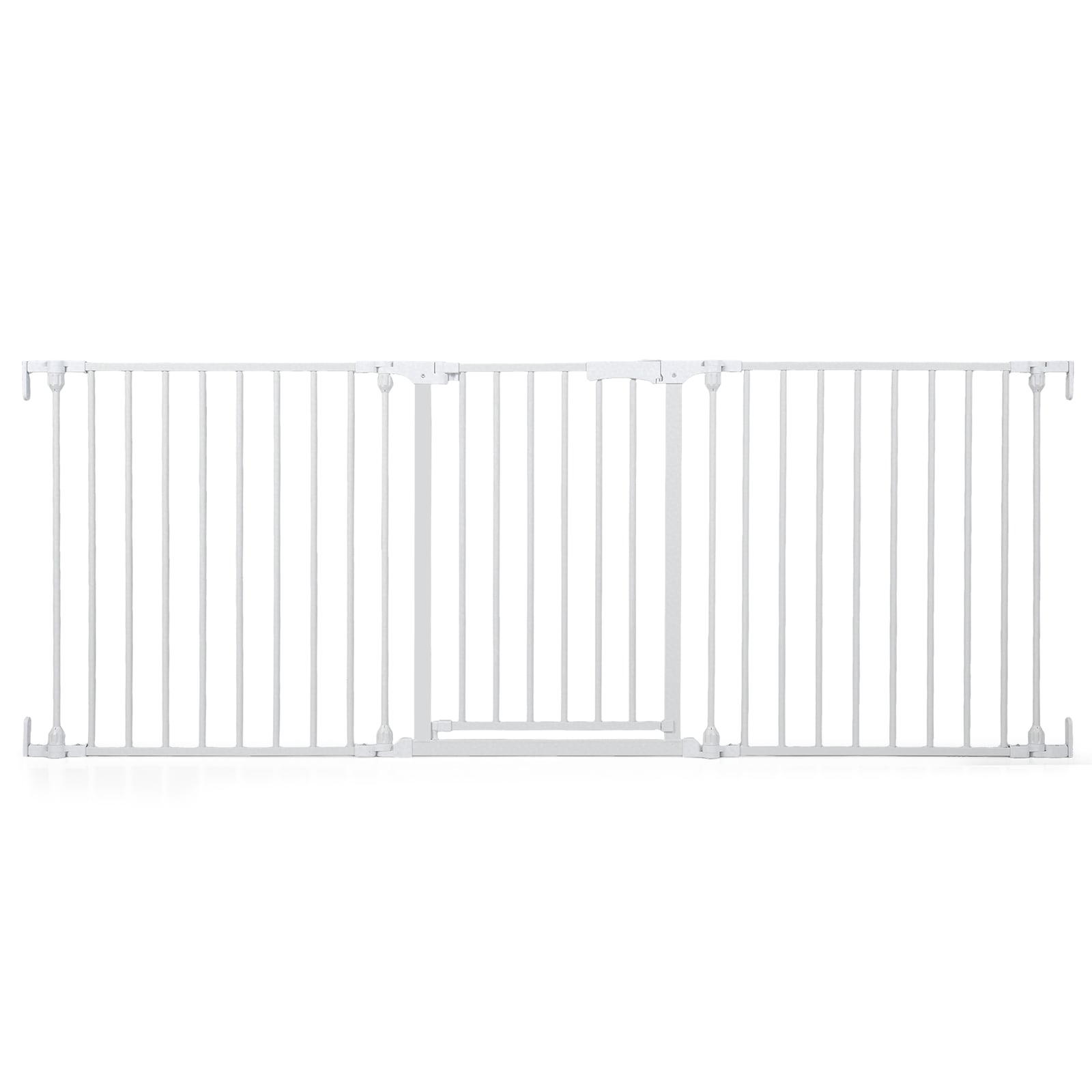 Baby Gate for Stairs Doorways 3-Panel Hardware-Mounted Safety Pet Gate-White