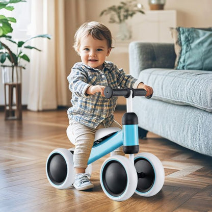No Pedal Baby 4 Wheels Balance Bike with Non-slip Handlerbar-Blue