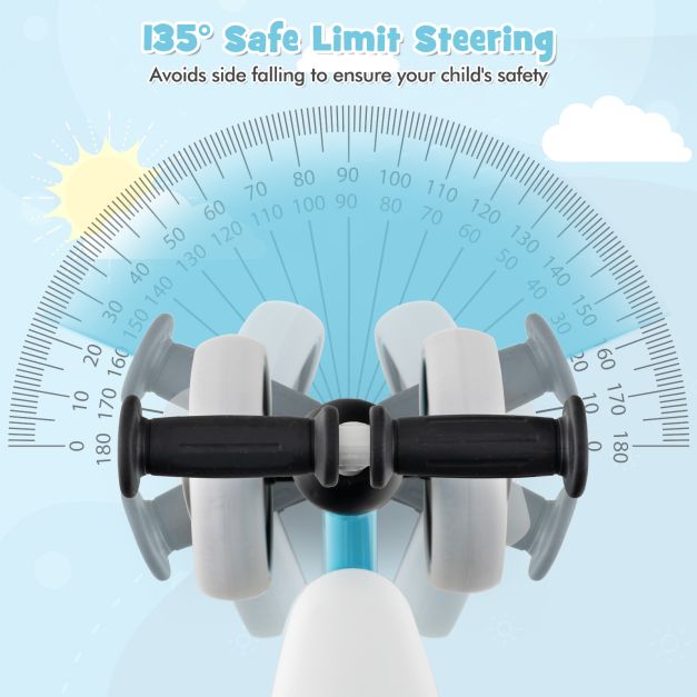 No Pedal Baby 4 Wheels Balance Bike with Non-slip Handlerbar-Blue