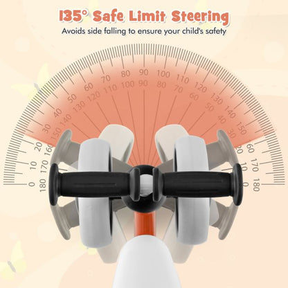 No Pedal Baby 4 Wheels Balance Bike with Non-slip Handlerbar-Orange