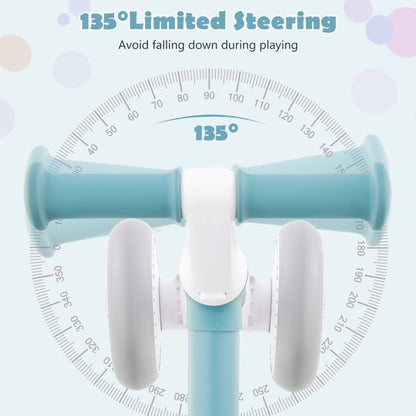 Baby Balance Bike Toddler Walker Training Bicycle with Adjustable Seat-Blue