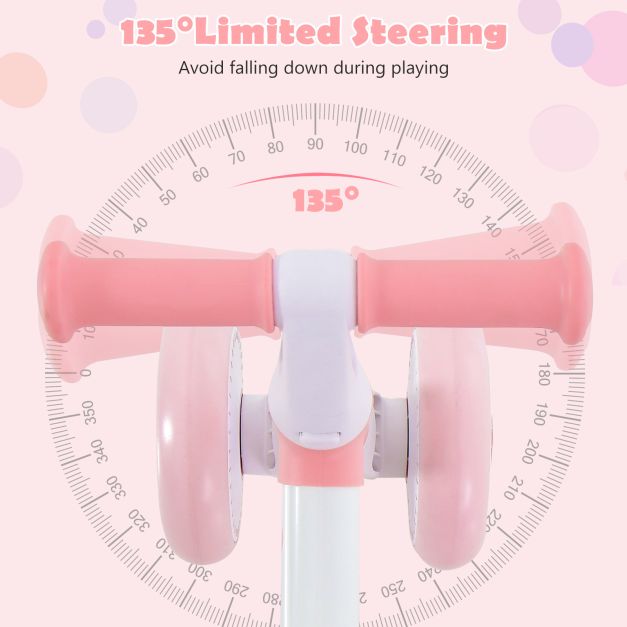 Baby Balance Bike Toddler Walker Training Bicycle with Adjustable Seat-Pink