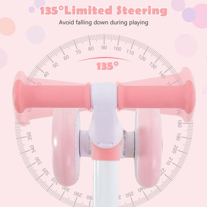 Baby Balance Bike Toddler Walker Training Bicycle with Adjustable Seat-Pink