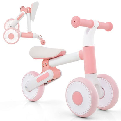 Baby Balance Bike Toddler Walker Training Bicycle with Adjustable Seat-Pink
