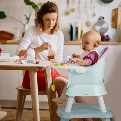 6-in-1 Baby High Chair with 5-Point Harness and Removable Tray-Colourful