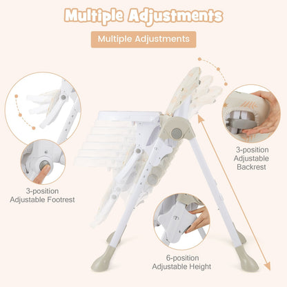 Baby Highchair with Removable Tray for 6-36 Months-Orange