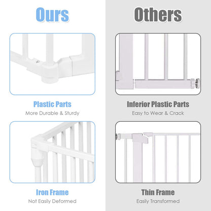 6-Panel Baby Pet Safety Playpen with Walk Through Door-White