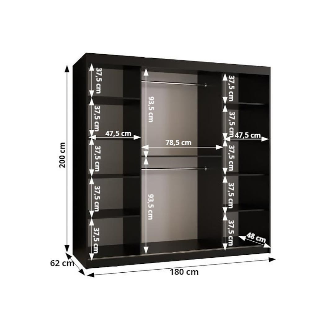 Bahrain II Sliding Door Wardrobe 180cm