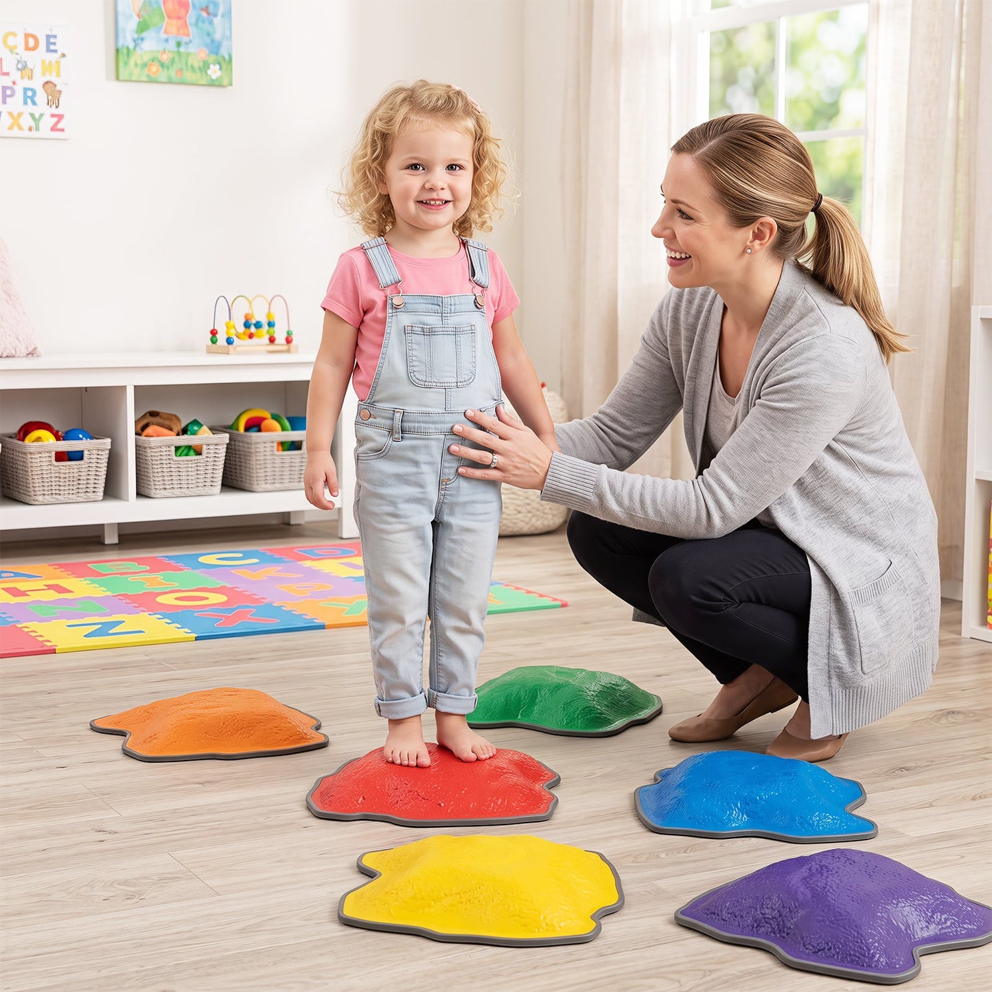 Balance Stepping Stones 6 Pieces Non-Slip Design for Ages 3+ Kids