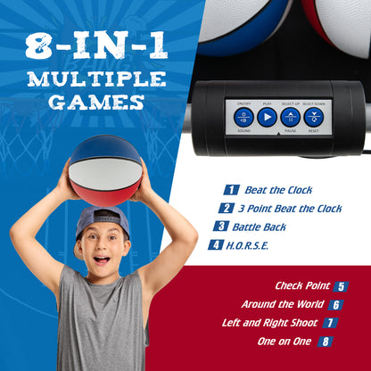 Basketball Arcade Game Indoor for 2 Players-Blue and Red