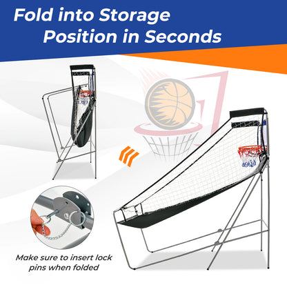 Basketball Arcade Game Indoor for 2 Players-Blue