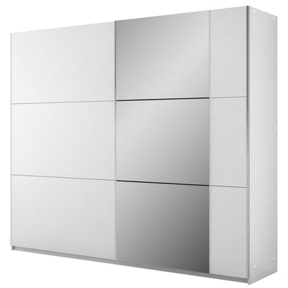 White Mirrored Sliding Door Wardrobe 250cm – FINLEY
