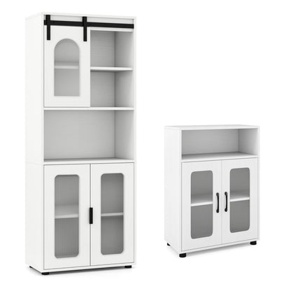 Bathroom Cabinet Set with 150 cm Tall Cabinet and 83 cm Floor Cabinet-White