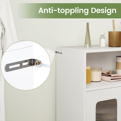 Bathroom Cabinet Set with 150 cm Tall Cabinet and 83 cm Floor Cabinet-White