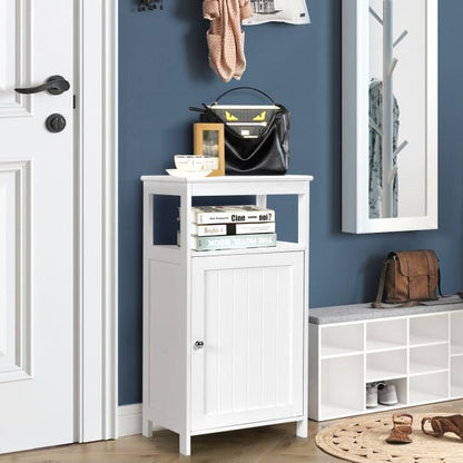 Bathroom Floor Cabinet with Adjustable Shelf-White