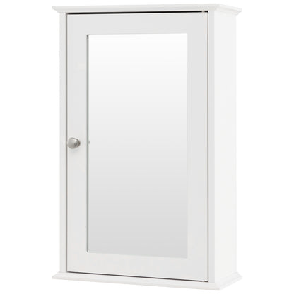 Bathroom Medicine Cabinet with Mirror and Adjustable Shelf-White