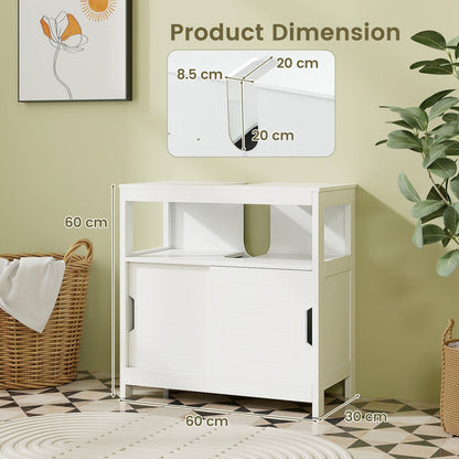 Bathroom Sink Cupboard Under Sink Vanity Cabinet with Sliding Doors-White