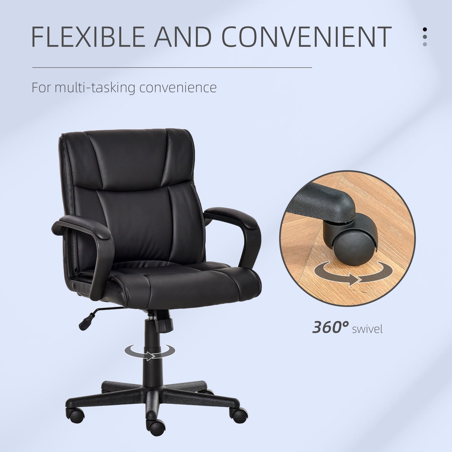 Vinsetto Executive Office Chair Swivel PU Leather Ergonomic Chair for Home, Black