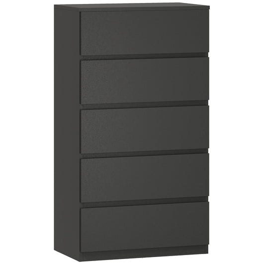HOMCOM Chest of Drawers, 5-Drawer Storage Cabinets, Modern Dresser, Storage Drawer Unit for Bedroom
