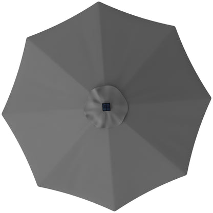 Outsunny 3 m wymienny daszek parasola z górnym otworem wentylacyjnym, UPF 50+ wymienny daszek parasola ogrodowego, 8 żeberkowy pokrowiec parasola wymienny pasuje do różnych ram, szary