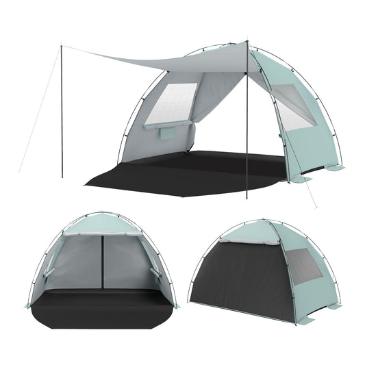 Beach Tent Sun Shelter with Canopy Carry Bag for 3-4 Person-Green