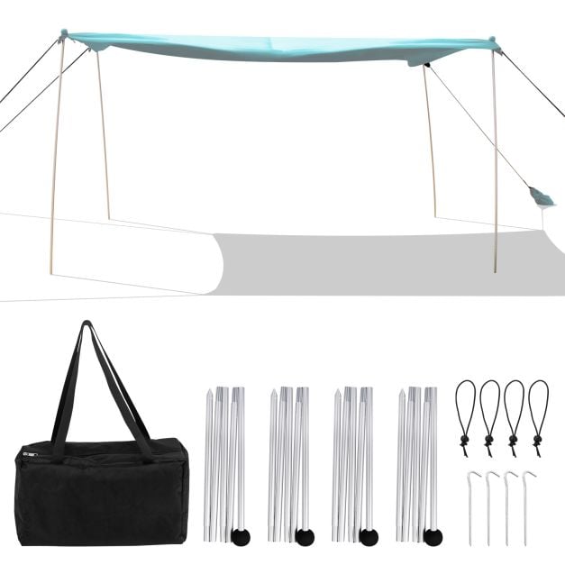 Beach Canopy Shields 300 x 300 cm Beach Tent Sun Shelter Fit 6-8 People-Green