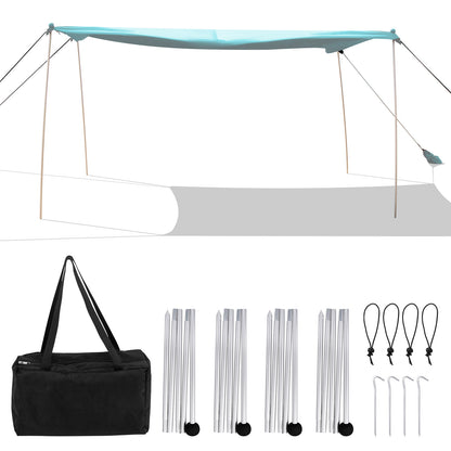 Beach Canopy Shields 300 x 300 cm Beach Tent Sun Shelter Fit 6-8 People-Green