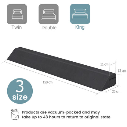 Bed Wedge Pillow  with 2 Storage Pockets-Queen Size