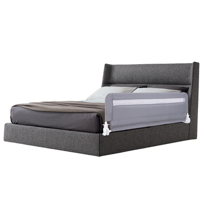 100 CM/120 CM Foldable Baby Bed Rail with Removable Washable Cover and Safety Strap-Grey-120 cm