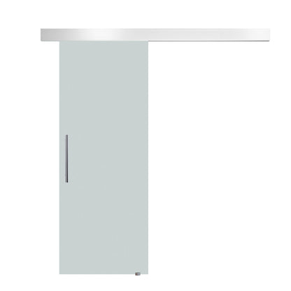 HOMCOM 90cm Nowoczesny zestaw drzwi przesuwnych z drzwiami ze szkła mrożonego, aluminiowa szyna, nieprzezroczysta dekoracja domu, zrób to sam, styl biurowy